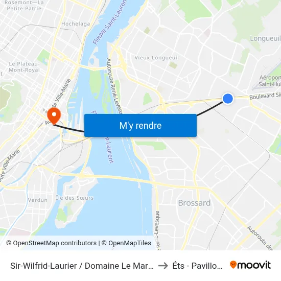 Sir-Wilfrid-Laurier / Domaine Le Marquis to Éts - Pavillon A map