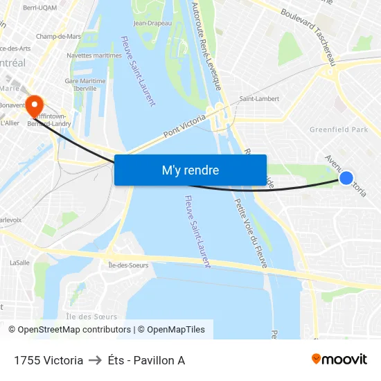 1755 Victoria to Éts - Pavillon A map