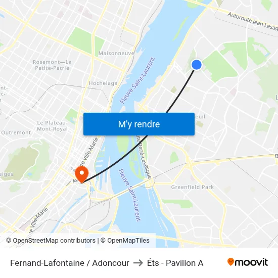 Fernand-Lafontaine / Adoncour to Éts - Pavillon A map
