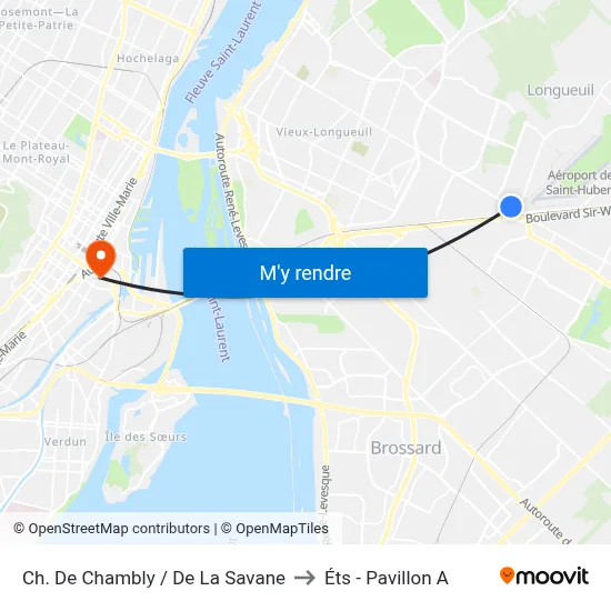 Ch. De Chambly / De La Savane to Éts - Pavillon A map