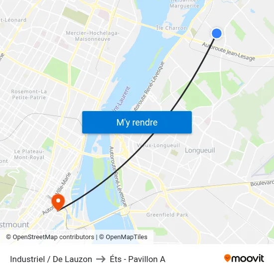 Industriel / De Lauzon to Éts - Pavillon A map