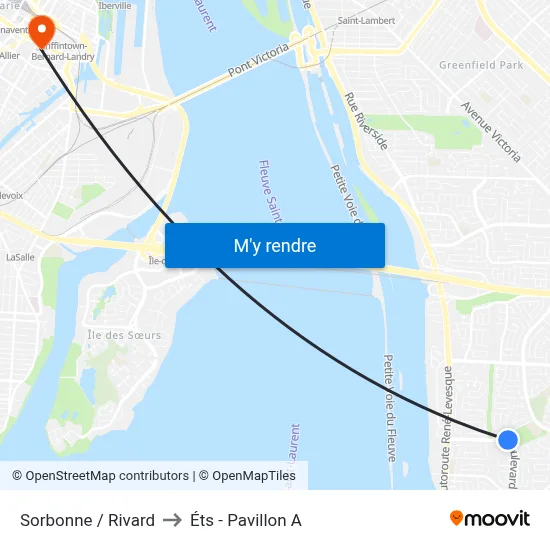 Sorbonne / Rivard to Éts - Pavillon A map