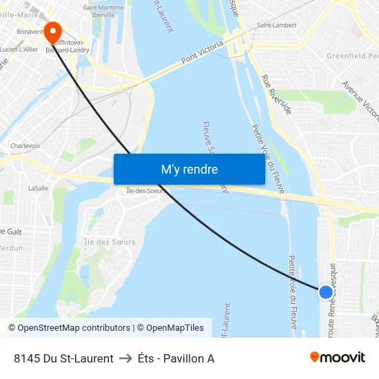 8145 Du St-Laurent to Éts - Pavillon A map