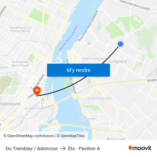 Du Tremblay / Adoncour to Éts - Pavillon A map
