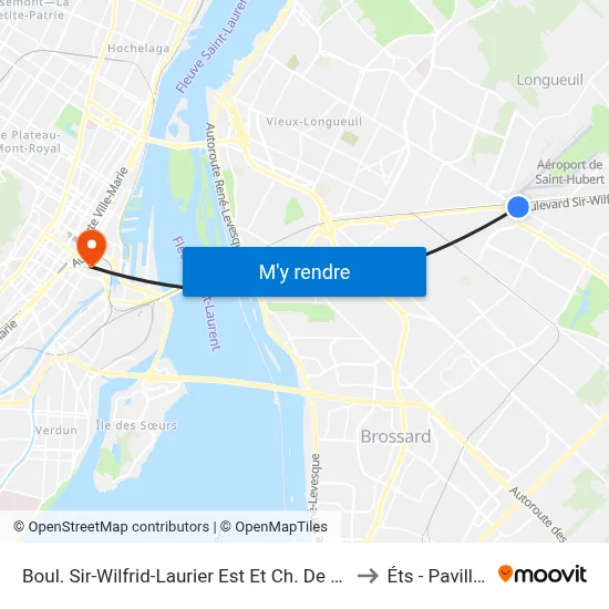 Boul. Sir-Wilfrid-Laurier Est Et Ch. De Chambly() to Éts - Pavillon A map