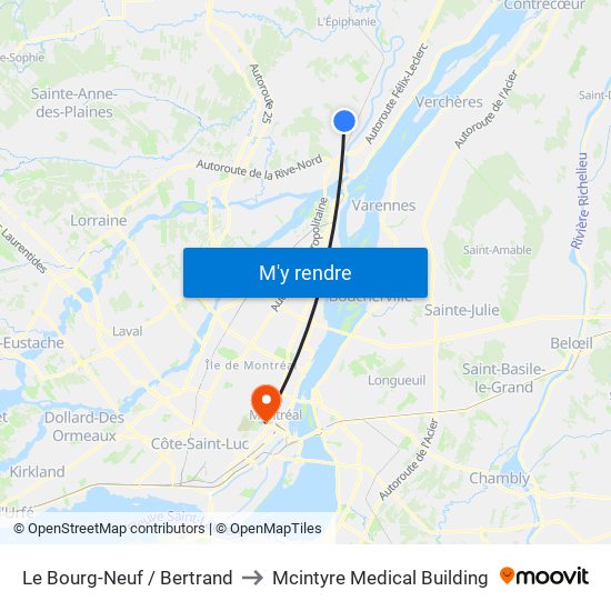 Le Bourg-Neuf / Bertrand to Mcintyre Medical Building map