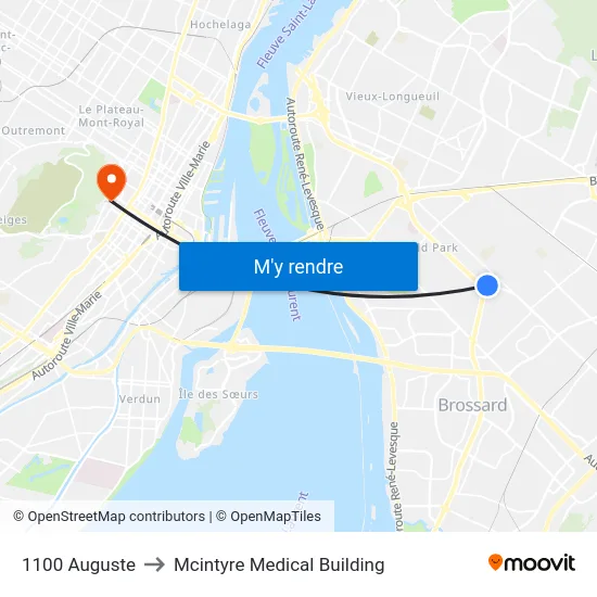 1100 Auguste to Mcintyre Medical Building map