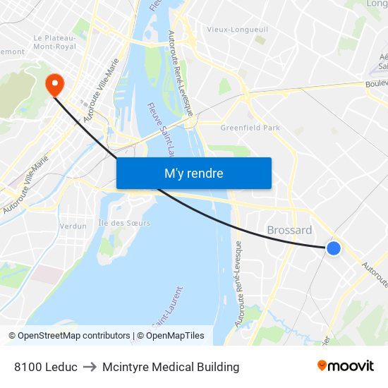 8100 Leduc to Mcintyre Medical Building map