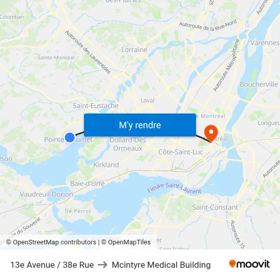 13e Avenue / 38e Rue to Mcintyre Medical Building map