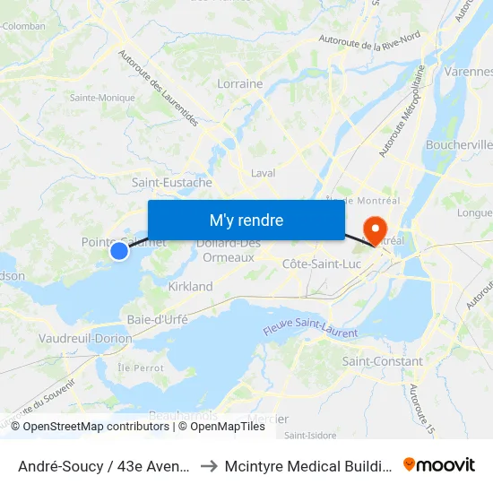 André-Soucy / 43e Avenue to Mcintyre Medical Building map