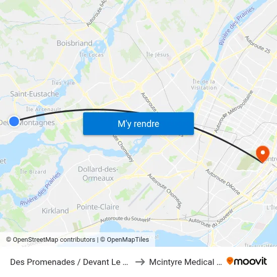 Des Promenades / Devant Le Civique 2501 to Mcintyre Medical Building map