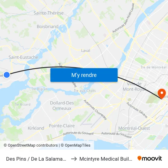 Des Pins / De La Salamandre to Mcintyre Medical Building map
