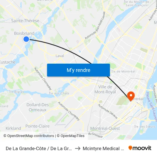 De La Grande-Côte / De La Grande-Allée to Mcintyre Medical Building map