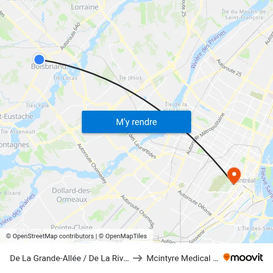 De La Grande-Allée / De La Rivière-Cachée to Mcintyre Medical Building map