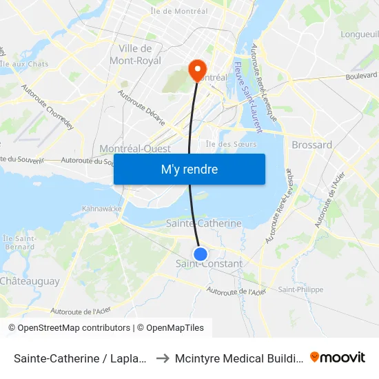 Sainte-Catherine / Laplante to Mcintyre Medical Building map