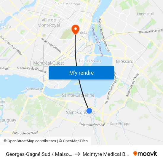 Georges-Gagné Sud / Maisonneuve to Mcintyre Medical Building map