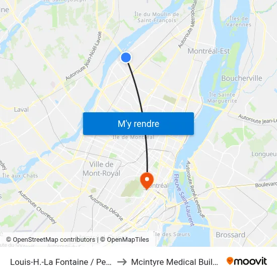 Louis-H.-La Fontaine / Perras to Mcintyre Medical Building map