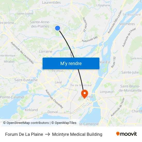 Forum De La Plaine to Mcintyre Medical Building map