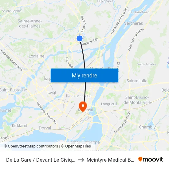 De La Gare / Devant Le Civique 1404 to Mcintyre Medical Building map