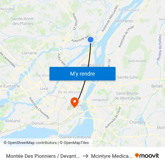Montée Des Pionniers / Devant Le Civique 830 to Mcintyre Medical Building map