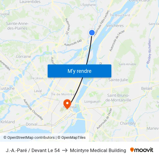 J.-A.-Paré / Devant Le 54 to Mcintyre Medical Building map