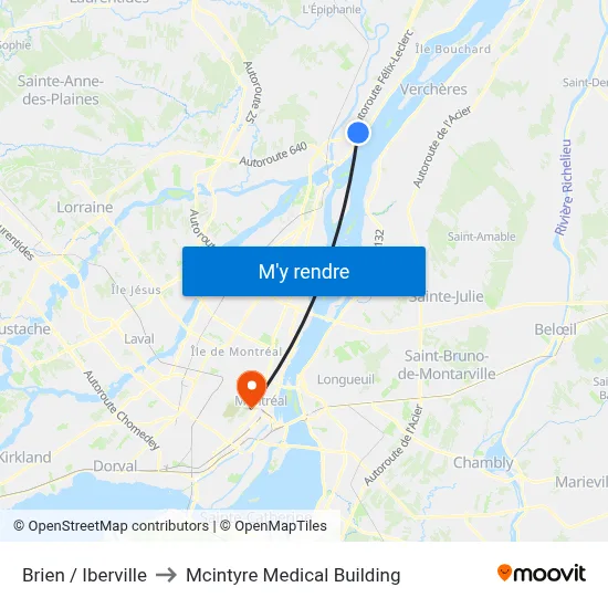 Brien / Iberville to Mcintyre Medical Building map