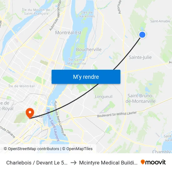 Charlebois / Devant Le 568 to Mcintyre Medical Building map