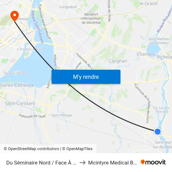 Du Séminaire Nord / Face À L'Hôpital to Mcintyre Medical Building map
