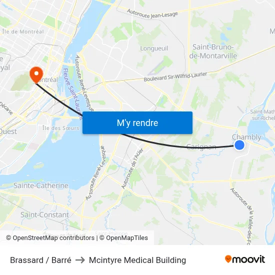 Brassard / Barré to Mcintyre Medical Building map