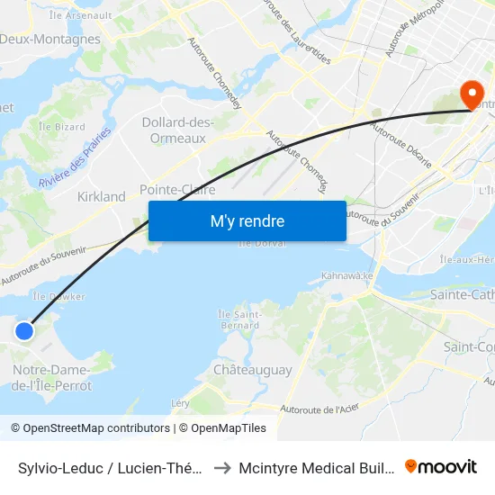 Sylvio-Leduc / Lucien-Thériault to Mcintyre Medical Building map
