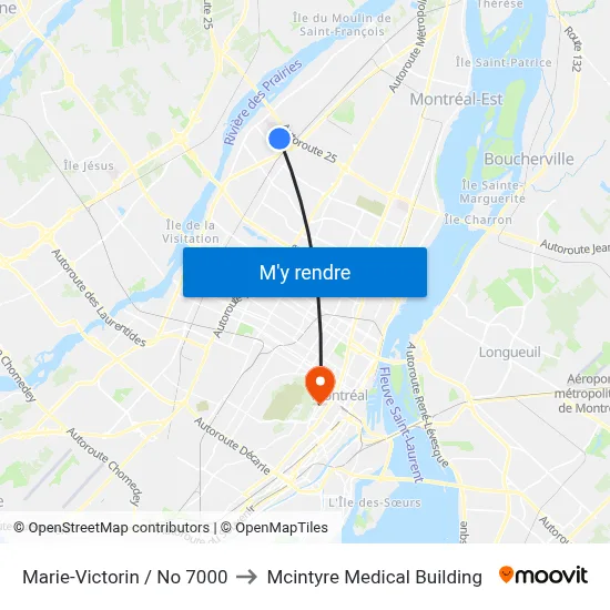 Marie-Victorin / No 7000 to Mcintyre Medical Building map