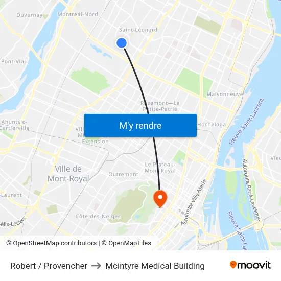 Robert / Provencher to Mcintyre Medical Building map