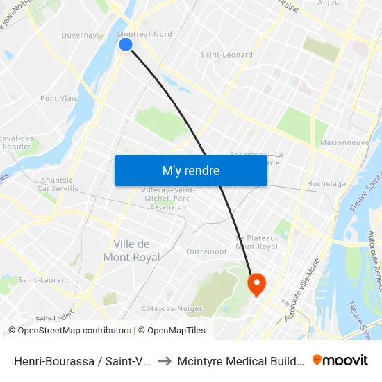 Henri-Bourassa / Saint-Vital to Mcintyre Medical Building map