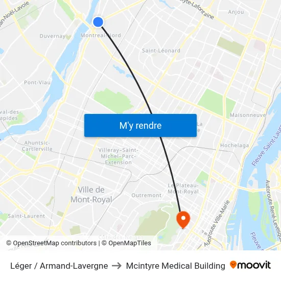 Léger / Armand-Lavergne to Mcintyre Medical Building map