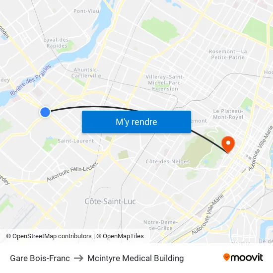 Gare Bois-Franc to Mcintyre Medical Building map