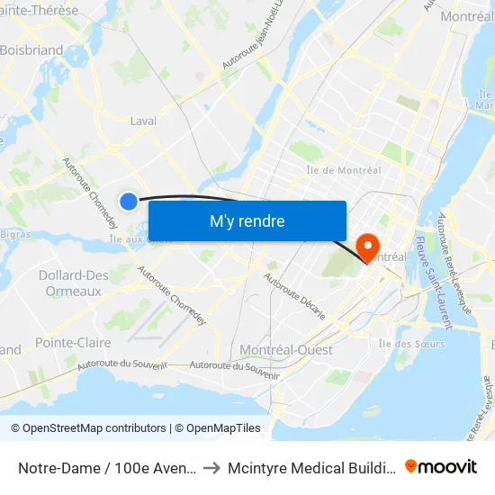 Notre-Dame / 100e Avenue to Mcintyre Medical Building map