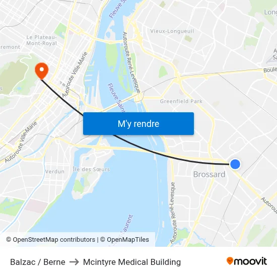 Balzac / Berne to Mcintyre Medical Building map