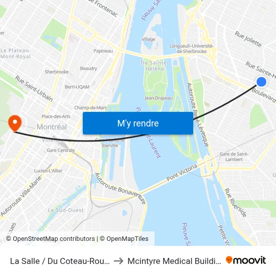 La Salle / Du Coteau-Rouge to Mcintyre Medical Building map