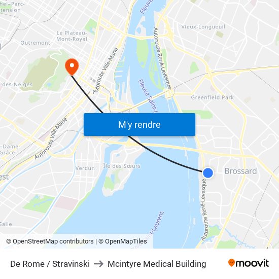 De Rome / Stravinski to Mcintyre Medical Building map