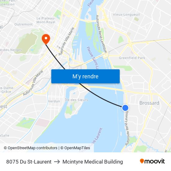8075 Du St-Laurent to Mcintyre Medical Building map