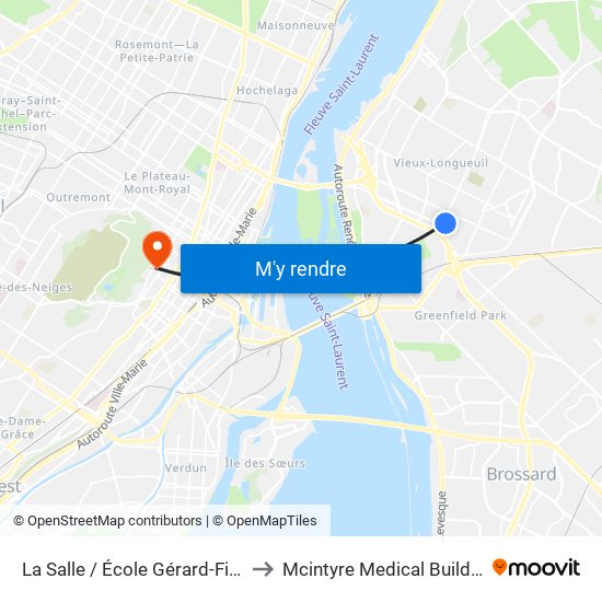 La Salle / École Gérard-Filion to Mcintyre Medical Building map