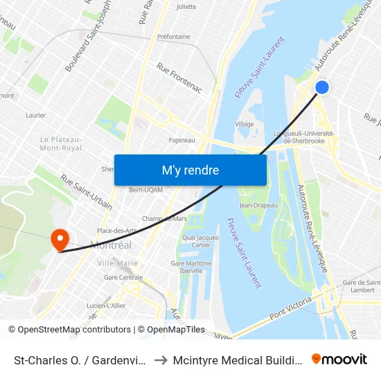 St-Charles O. / Gardenville to Mcintyre Medical Building map