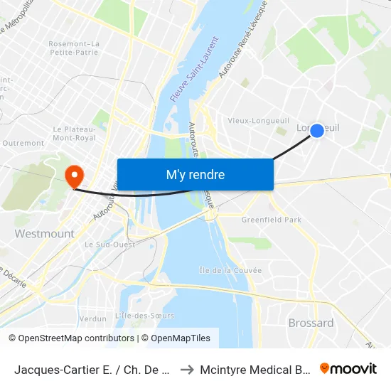 Jacques-Cartier E. / Ch. De Chambly to Mcintyre Medical Building map