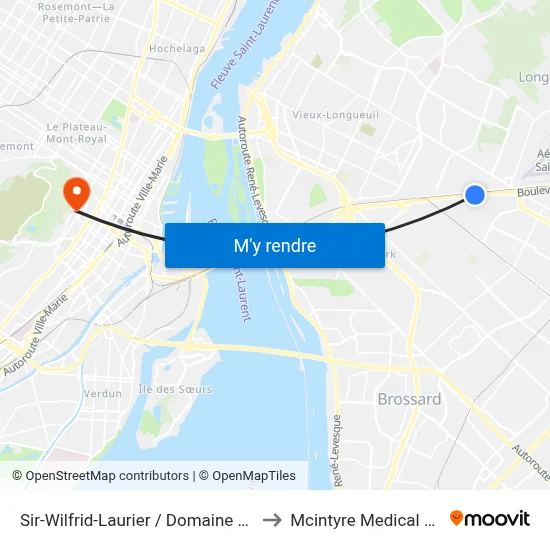 Sir-Wilfrid-Laurier / Domaine Le Marquis to Mcintyre Medical Building map