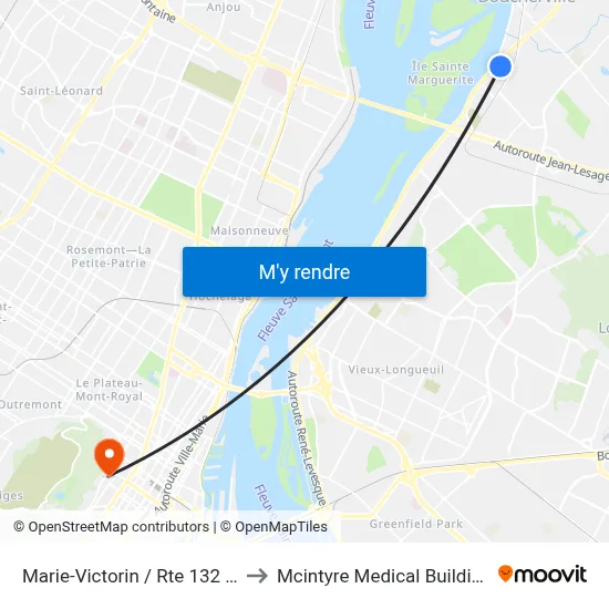 Marie-Victorin / Rte 132 E. to Mcintyre Medical Building map