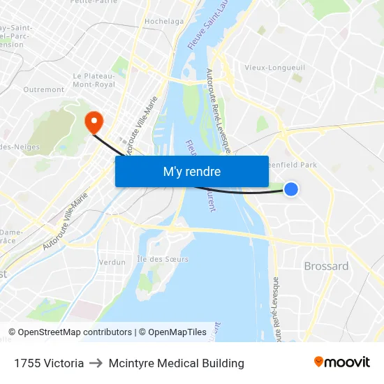 1755 Victoria to Mcintyre Medical Building map