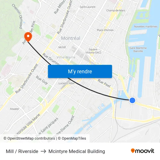 Mill / Riverside to Mcintyre Medical Building map