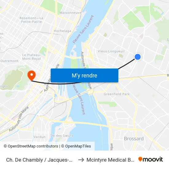 Ch. De Chambly / Jacques-Cartier O. to Mcintyre Medical Building map