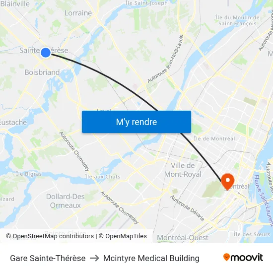 Gare Sainte-Thérèse to Mcintyre Medical Building map