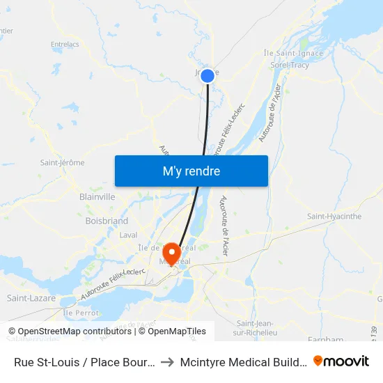 Rue St-Louis / Place Bourget to Mcintyre Medical Building map